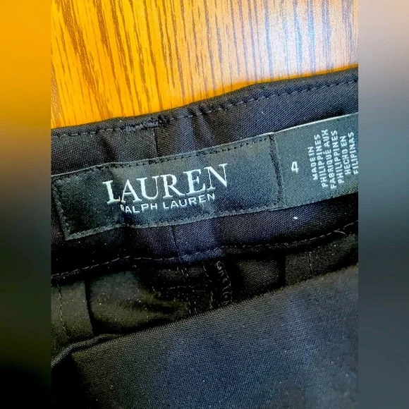 NWOT RLL black label dress pants highrise 4 black straight-leg - Picture 6 of 8